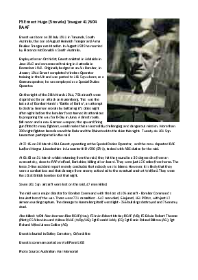 A preview of a PDF biography for Traeger, Ernest Hugo
